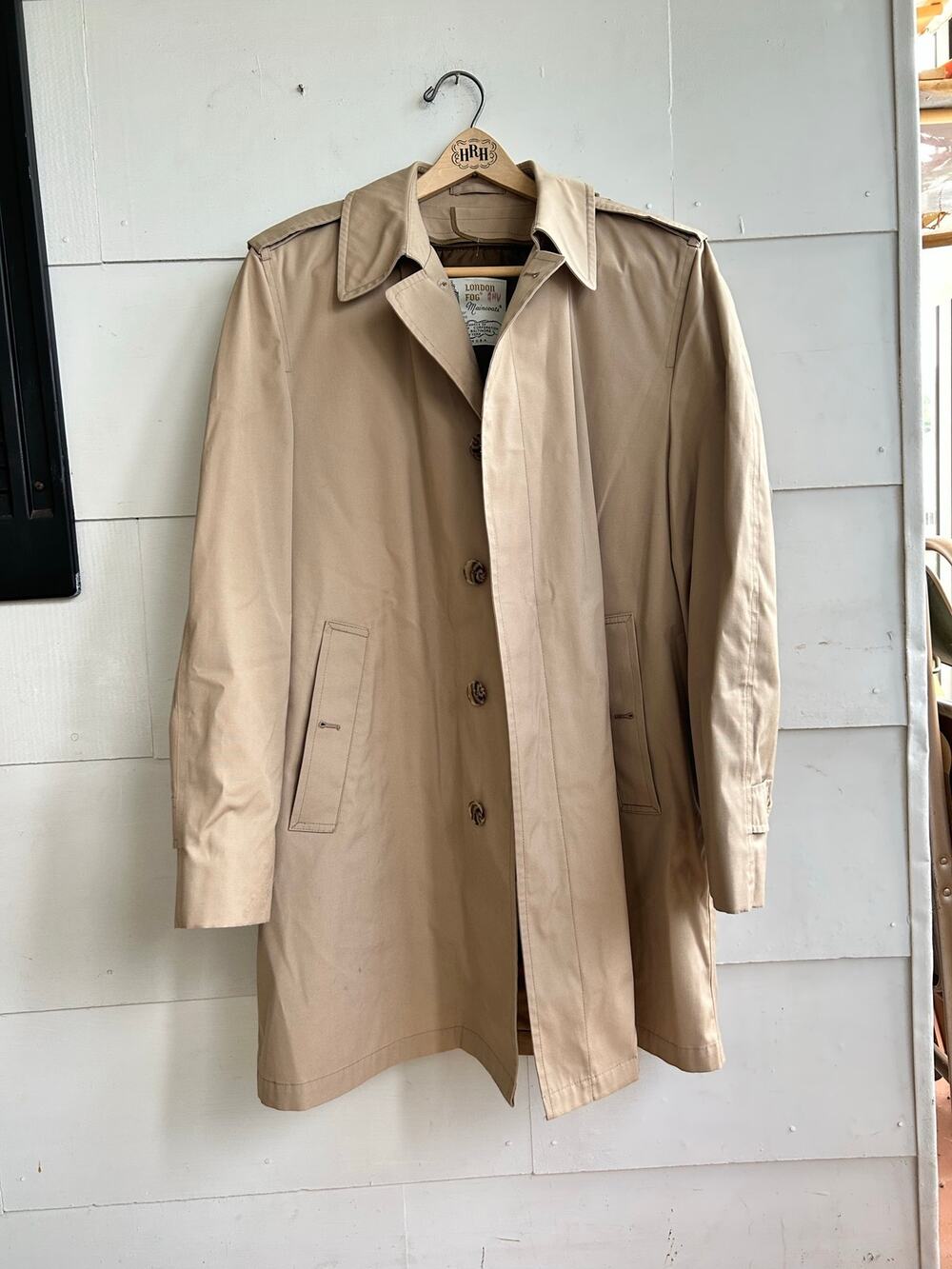 Heavy Duty Vintage London Fog 2-in-1 Trench Coat Mens Sz 42, Khaki